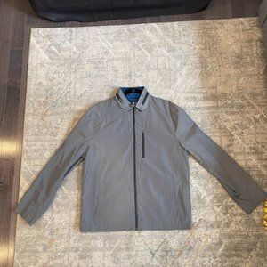 Michael Kors - Gray & Blue Jacket With Packable Hood - Size Large